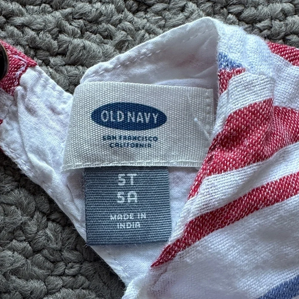 Old Navy White Dress with Red & Blue Stripes - Sleeveless Sundress